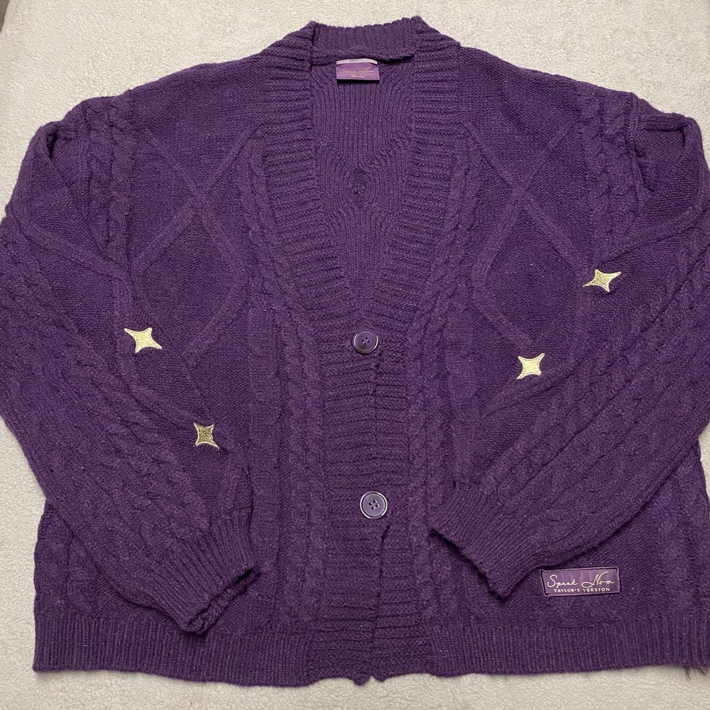 Taylor Swift Speak Now Cardigan 3XL/4XL Purple Stars Taylors Version Authentic